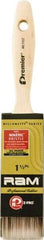 Premier Paint Roller - 1-1/2" Flat Polyester General Purpose Paint Brush - 2-1/4" Bristle Length, 5" Wood Beavertail Handle - Benchmark Tooling