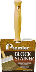 Premier Paint Roller - 5" Flat Polyester/Natural Stainer Brush - 3" Bristle Length, 5-1/4" Wood Threaded Wood Handle - Benchmark Tooling