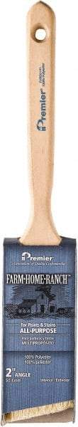 Premier Paint Roller - 3" Angled Polyester Angular Brush - 3" Bristle Length, 7" Wood Sash Handle - Benchmark Tooling