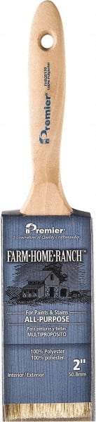 Premier Paint Roller - 2" Flat Polyester General Purpose Paint Brush - 2-1/2" Bristle Length, 5-1/2" Wood Beavertail Handle - Benchmark Tooling