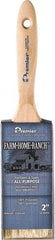 Premier Paint Roller - 2" Flat Polyester General Purpose Paint Brush - 2-1/2" Bristle Length, 5-1/2" Wood Beavertail Handle - Benchmark Tooling