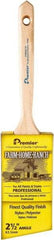 Premier Paint Roller - 2-1/2" Angled Nylon/Polyester Angular Brush - 3" Bristle Length, 7-1/4" Wood Sash Handle - Benchmark Tooling