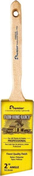 Premier Paint Roller - 2" Angled Nylon/Polyester Angular Brush - 2-3/4" Bristle Length, 7" Wood Sash Handle - Benchmark Tooling