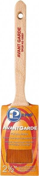 Premier Paint Roller - 2-1/2" Oval Polyester Sash Brush - 3" Bristle Length, 7-1/2" Wood Sash Handle - Benchmark Tooling