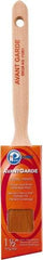 Premier Paint Roller - 1-1/2" Oval/Angle Polyester Sash Brush - 2-1/2" Bristle Length, 6-3/4" Wood Sash Handle - Benchmark Tooling