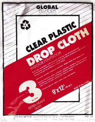 Premier Paint Roller - Medium Weight Plastic Drop Cloth - 12' x 9', 3 mil Thick, Off White - Benchmark Tooling