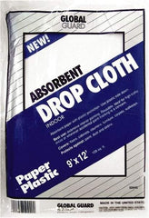 Premier Paint Roller - Medium Weight Paper Drop Cloth - 12' x 9', 1 mil Thick, Off White - Benchmark Tooling