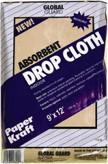 Premier Paint Roller - Medium Weight Paper Drop Cloth - 12' x 9', 1 mil Thick, Off White - Benchmark Tooling