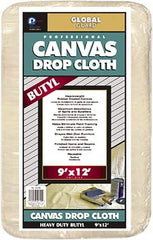 Premier Paint Roller - Heavy Weight Canvas Drop Cloth - 12' x 9', 1 mil Thick, Off White - Benchmark Tooling