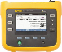 Fluke - 3 Phase, 1,000 VAC, 0.20 to 6,000 Amp Capability, 3.5 to 42.5 Hz Calibration, LCD Display Power Meter - 0.5 Current Accuracy, 0.5 Voltage Accuracy - Benchmark Tooling