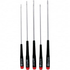 Wiha - 5 Piece Slotted & Phillips Screwdriver Set - Bit Sizes: Philips #0 & #1, Comes in Vinyl Pouch - Benchmark Tooling