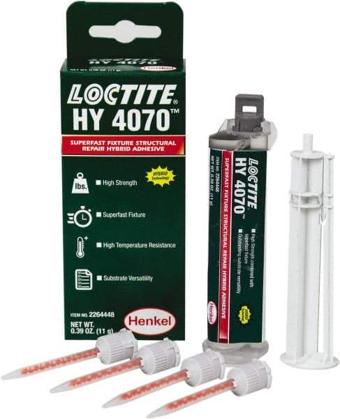 Loctite - 11 g Dual Cartridge Two Part Adhesive - 5 min Working Time - Benchmark Tooling