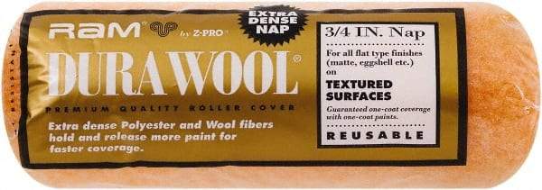 Premier Paint Roller - 3/4" Nap, 9" Wide Paint Roller Cover - Rough Texture, Polyester - Benchmark Tooling