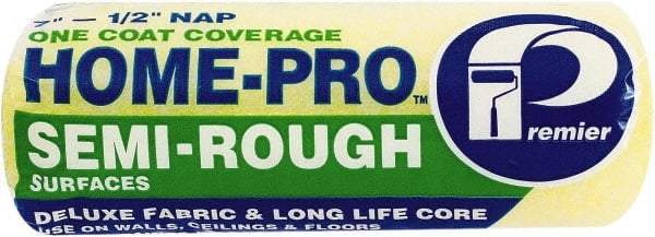 Premier Paint Roller - 1/2" Nap, 7" Wide Paint Roller Cover - Semi-Rough Texture, Polyester - Benchmark Tooling