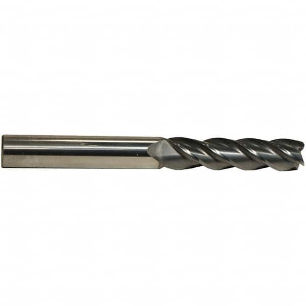 Emuge - 1/2" Diam, 2" LOC, 4 Flute Solid Carbide Roughing & Finishing End Mill - CrN Finish, 4-1/2" OAL, 1/2" Shank Diam, Cylindrical Shank, 38° Helix, Centercutting, Stub Length - Benchmark Tooling