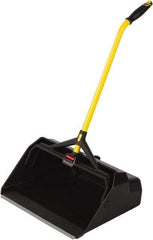 Rubbermaid - 20-7/16" Wide x 29" Deep x 11" High Handheld Dustpan - Plastic Body, 27" Handle, Black - Benchmark Tooling