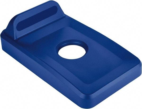 Rubbermaid - Rectangle Lid for Use with 23 Gal Rectangular Recycle Containers - Blue, Polypropylene, For Slim Jim Trash Cans - Benchmark Tooling