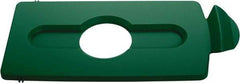 Rubbermaid - Rectangle Lid for Use with 23 Gal Rectangular Recycle Containers - Green, Polypropylene, For Slim Jim Trash Cans - Benchmark Tooling