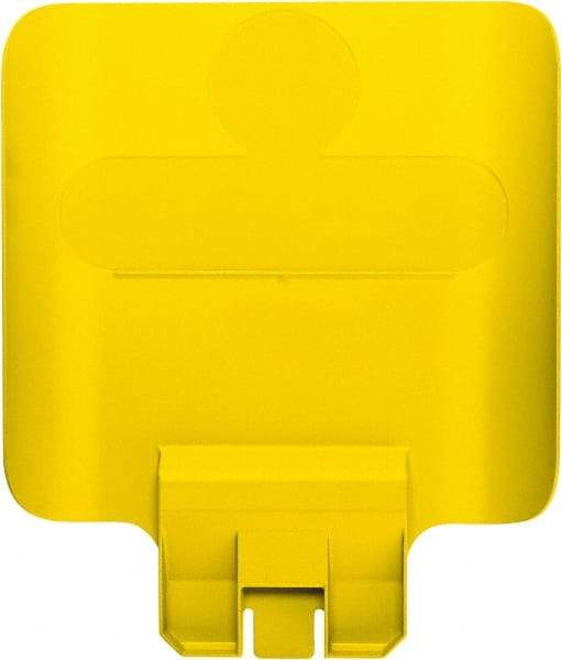 Rubbermaid - Square Lid for Use with 23 Gal Rectangular Recycle Containers - Yellow, Polypropylene, For Slim Jim Trash Cans - Benchmark Tooling