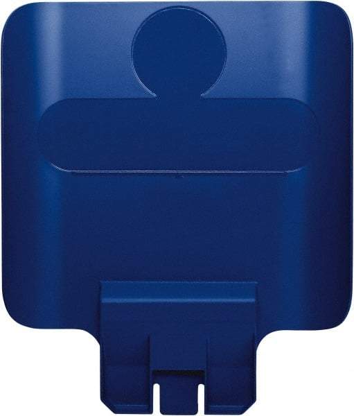 Rubbermaid - Square Lid for Use with 23 Gal Rectangular Recycle Containers - Blue, Polypropylene, For Slim Jim Trash Cans - Benchmark Tooling