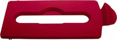 Rubbermaid - Rectangle Lid for Use with 23 Gal Rectangular Recycle Containers - Red, Polypropylene, For Slim Jim Trash Cans - Benchmark Tooling