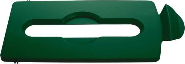 Rubbermaid - Rectangle Lid for Use with 23 Gal Rectangular Recycle Containers - Green, Polypropylene, For Slim Jim Trash Cans - Benchmark Tooling