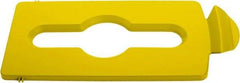 Rubbermaid - Rectangle Lid for Use with 23 Gal Rectangular Recycle Containers - Yellow, Polypropylene, For Slim Jim Trash Cans - Benchmark Tooling