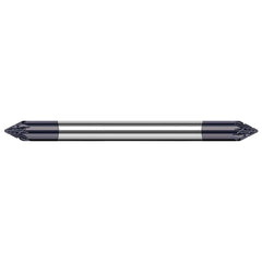 Harvey Tool - 1/4" Cut Diam, 1/4" Shank Diam, Solid Carbide Double Cut Flat Burr - Exact Industrial Supply