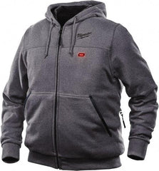 Milwaukee Tool - Size L Heated Sweatshirt - Gray, Polyester, Zipper Closure, 42 to 44" Chest - Benchmark Tooling
