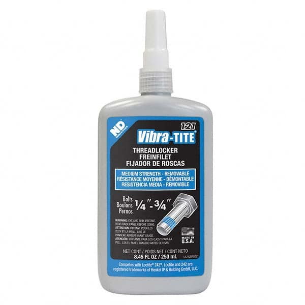 Vibra-Tite - 250 mL Bottle, Blue, Medium Strength Threadlocker - Benchmark Tooling