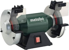 Metabo - 6" Wheel Diam x 3/4" Wheel Width, 0.4 hp Bench Grinder - 1/2" Arbor Hole Diam, 1 Phase, 3,570 Max RPM, 120 Volts - Benchmark Tooling