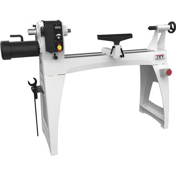 Jet - 18-1/2" Swing, 40" Distance Between Center, Woodworking Lathe - 2MT Headstock, 40 to 3,200 RPM, 4" Quill Travel - Benchmark Tooling