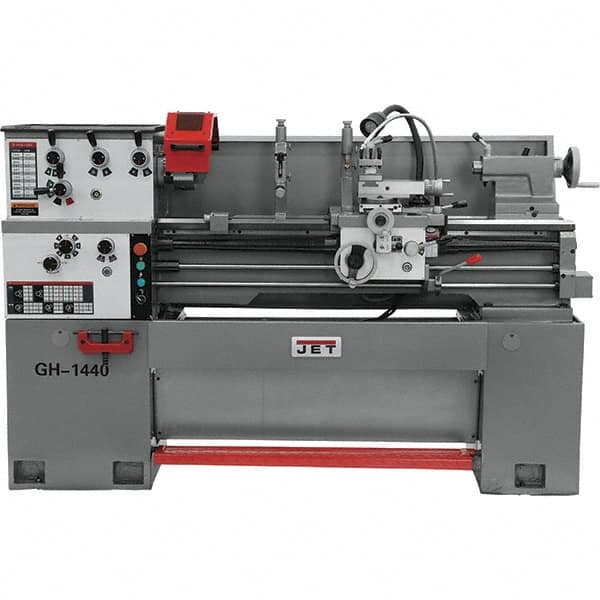 Jet - 14" Swing, 40" Between Centers, 230 Volt, Single Phase Bench Lathe - 5MT Taper, 3 hp, 40 to 1,800 RPM, 1-1/2" Bore Diam, 30" Deep x 56-1/2" High x 74.8" Long - Benchmark Tooling