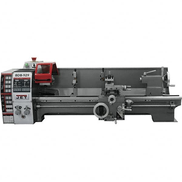 Jet - 8-3/4" Swing, 27-1/2" Between Centers, 115 Volt, Single Phase Bench Lathe - 3MT Taper, 3/4 hp, 130 to 2,000 RPM, 3/4" Bore Diam, 20" Deep x 30" High x 55" Long - Benchmark Tooling