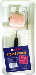 Premier Paint Roller - 14-3/4" Long, 3/8" Nap, Wall Paint Roller Set - 7-1/2" Wide, Steel Frame, Includes Paint Tray, Roller Cover & Frame - Benchmark Tooling