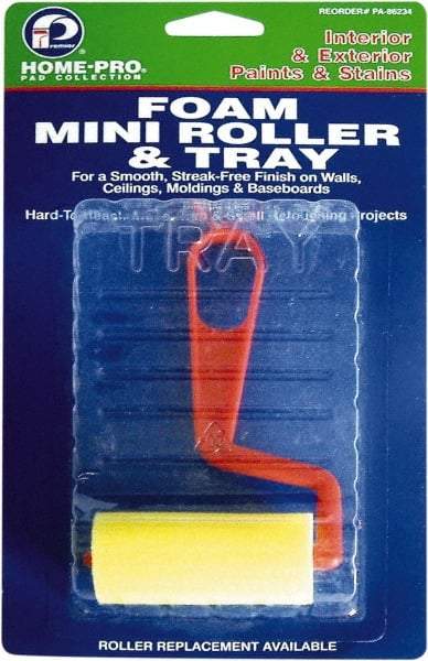 Premier Paint Roller - Mini Paint Roller Set - 5" Wide, Plastic Frame, Includes Paint Tray, Roller Cover & Frame - Benchmark Tooling