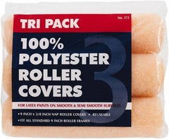 Premier Paint Roller - 3/8" Nap, 9" Wide Paint Roller Cover - Smooth Texture, Polyester - Benchmark Tooling