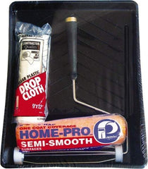 Premier Paint Roller - 3/8" Nap, Wall Paint Roller Kit - Plastic Frame, Includes Paint Tray, Roller Cover & Frame - Benchmark Tooling