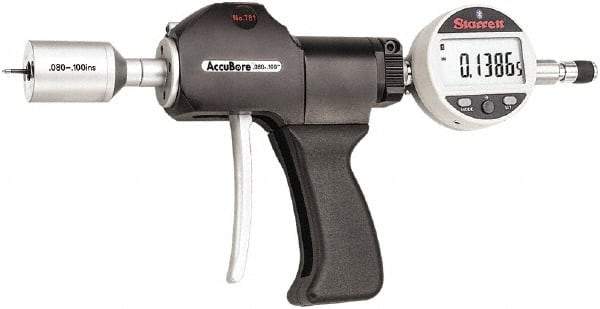 Starrett - Electronic Bore Gages Type: Pistol Grip Electronic Bore Gage Minimum Measurement (Decimal Inch): 0.0800 - Benchmark Tooling