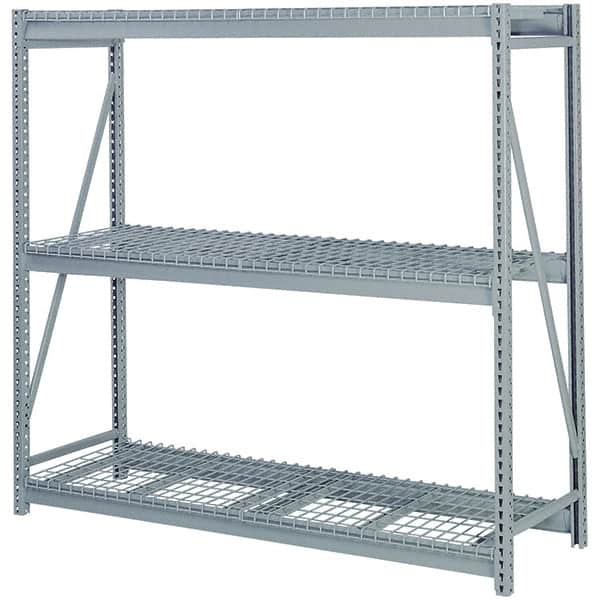 Lyon - 4 Shelf Starter Waterfall Wire Steel Shelving - 10,000 Lb Capacity, 72" Wide x 96" High x 48" Deep, Dove Gray - Benchmark Tooling