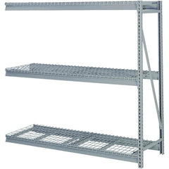 Lyon - 4 Shelf Add-On Waterfall Wire Steel Shelving - 10,000 Lb Capacity, 96" Wide x 96" High x 48" Deep, Dove Gray - Benchmark Tooling