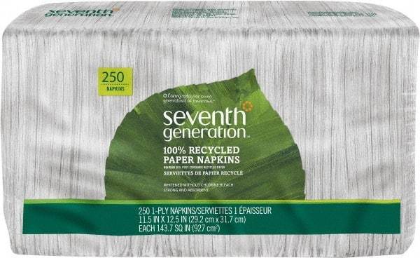 Seventh Generation - 12-1/2" Long x 11-1/2" Wide, Paper Napkins - 1 Ply, White - Benchmark Tooling