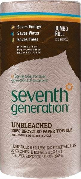 Seventh Generation - Perforated Roll of 2 Ply Brown Paper Towels - 11" Wide, Unbleached, 100% Recycled - Benchmark Tooling