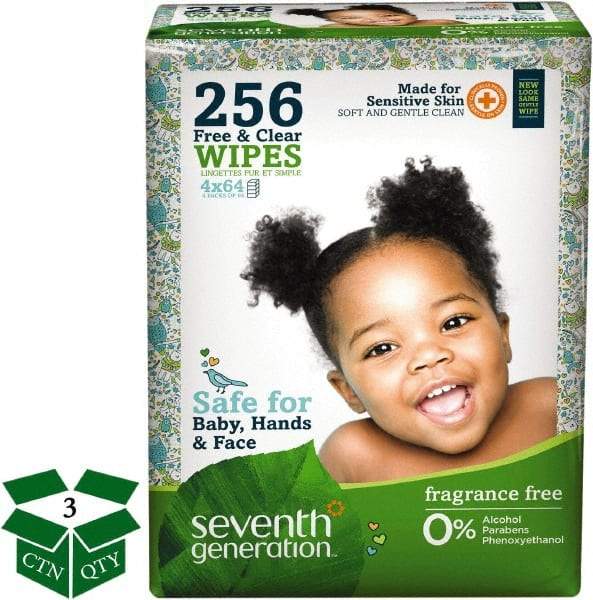 Seventh Generation - Pre-Moistened Baby Wipes - Refill, 7" x 7" Sheet Size, White - Benchmark Tooling