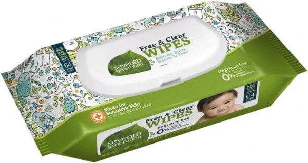 Seventh Generation - Pre-Moistened Baby Wipes - Pop-Up, 7" x 7" Sheet Size, White - Benchmark Tooling