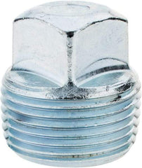 Parker - 1 Male Thread, Steel Industrial Pipe Square Head Plug - MNPTF, 5,500 psi - Benchmark Tooling