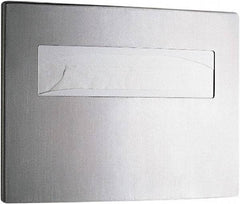 Bobrick - 250 Capacity Satin Stainless Steel Finish Stainless Steel Toilet Seat Cover Dispenser - 11-1/4" High x 15-3/4" Wide 2-/4" Deep, Holds 2 Half Fold Sleeves - Benchmark Tooling