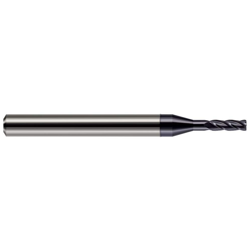 Corner Radius End Mill: 1/8″ Dia, 3/8″ LOC, 0.005″ Radius, 4 Flutes, Solid Carbide 1-1/2″ OAL, 1/8″ Shank Dia, 30 ° Helix, AlTiN Coated, Corner Radius End