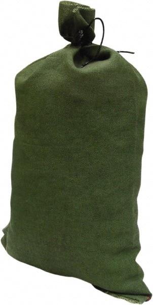 Made in USA - 14" Long x 26" High Sand Bag - Olive Green Acrylic, For Spill Containment - Benchmark Tooling