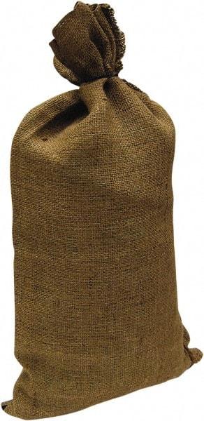 Made in USA - 14" Long x 26" High Sand Bag - Olive Green Burlap, For Spill Containment - Benchmark Tooling